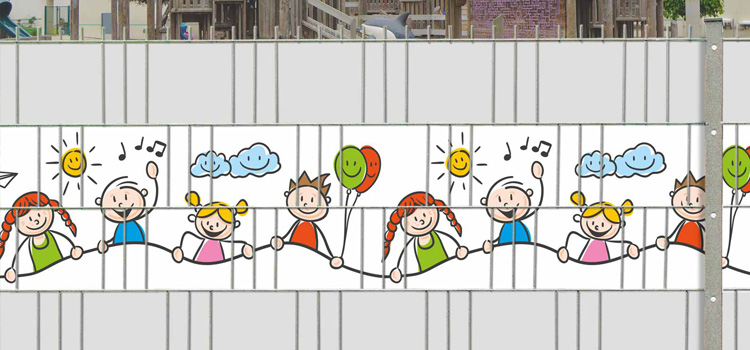 PVC Kreativ Sichtschutzstreifen - Happy Kids Motiv